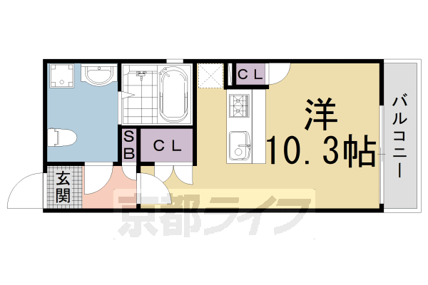 京都市東山区下馬町のマンションの間取り