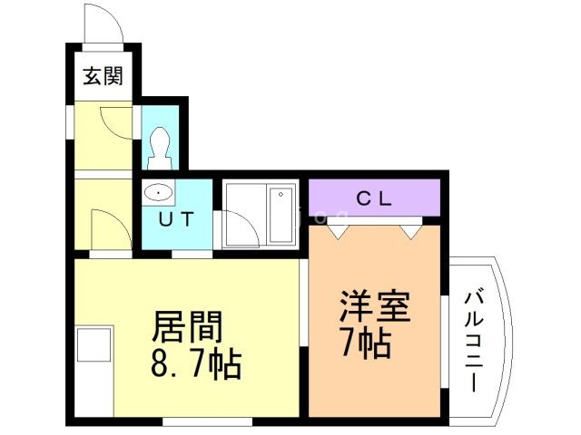 札幌市中央区北三条西のマンションの間取り