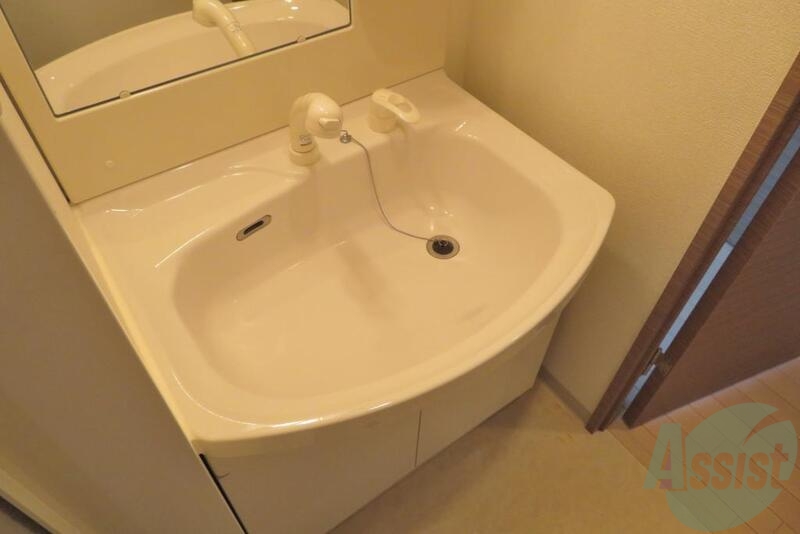 洗面設備　シャワー付洗面化粧台も付いてます。お風呂と別に付いてます