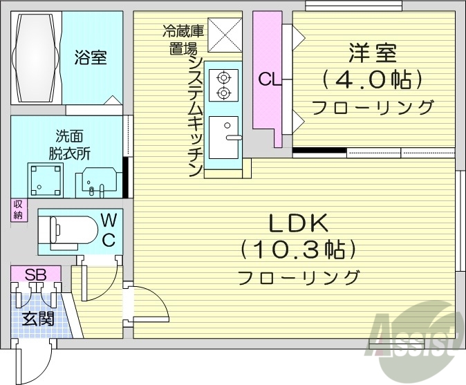 INFINITY南8条の間取り写真