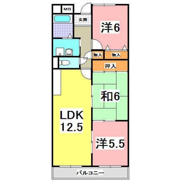 ＪＲ山陽本線 大久保駅 徒歩20分 5階建 築30年の間取り写真