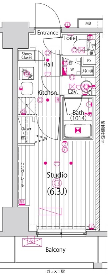 ブルーライン 伊勢佐木長者町駅 徒歩8分 11階建 築5年の間取り写真