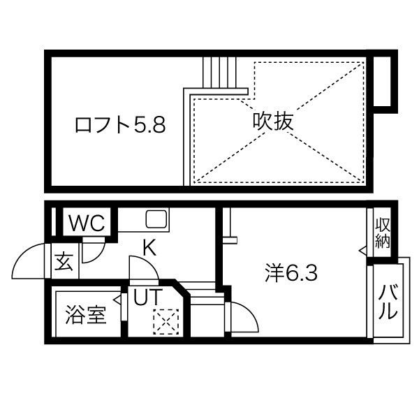 地下鉄名港線 日比野駅 徒歩8分 2階建 築12年の間取り写真