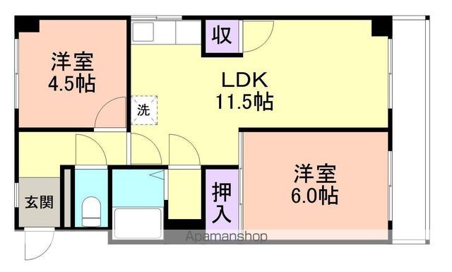 マンション若草の間取り写真