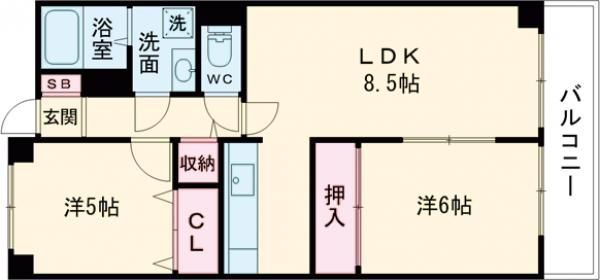 スカイビュー東土川の間取り写真