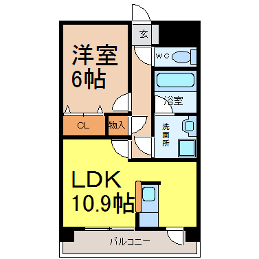 地下鉄東山線 本陣駅 徒歩9分 6階建 築23年の間取り写真