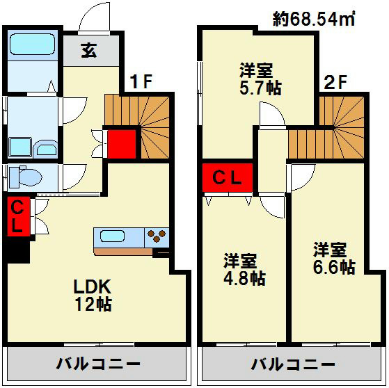 北九州モノレール 香春口三萩野駅 徒歩5分 6階建 築19年の間取り写真