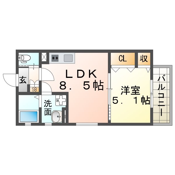 クリエオーレ東大物町の間取り写真
