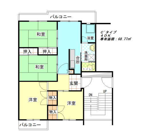 ペア島本江川団地の間取り