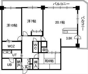 ＰＲＩＭＥ　ＵＲＢＡＮ札幌　ＲＩＶＥＲ　ＦＲＯＮＴの間取り