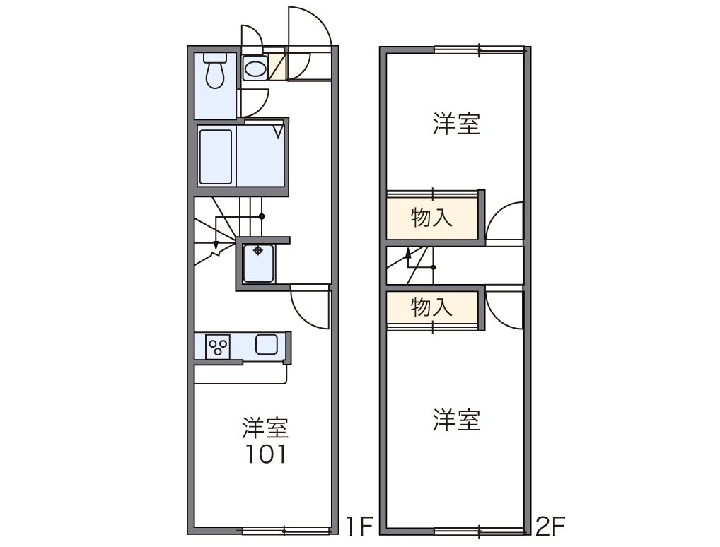 深谷市西大沼のアパートの間取り