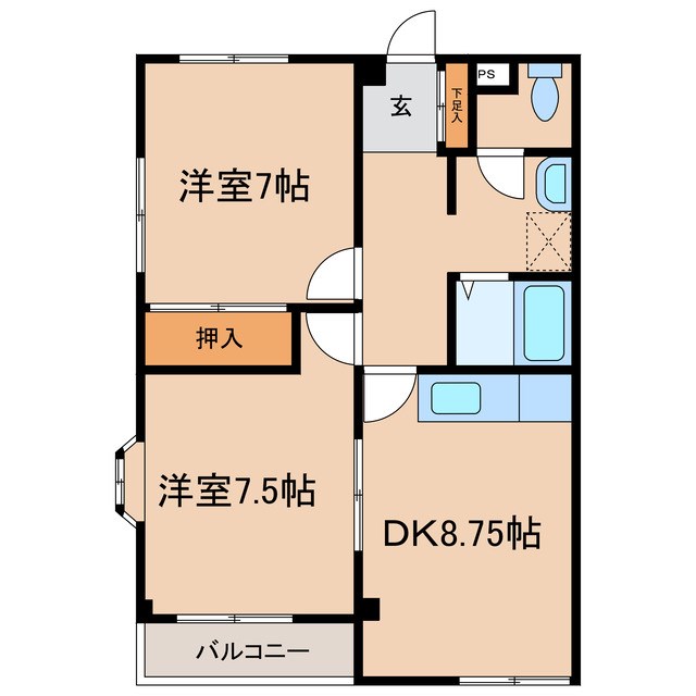 常磐城マンションの間取り