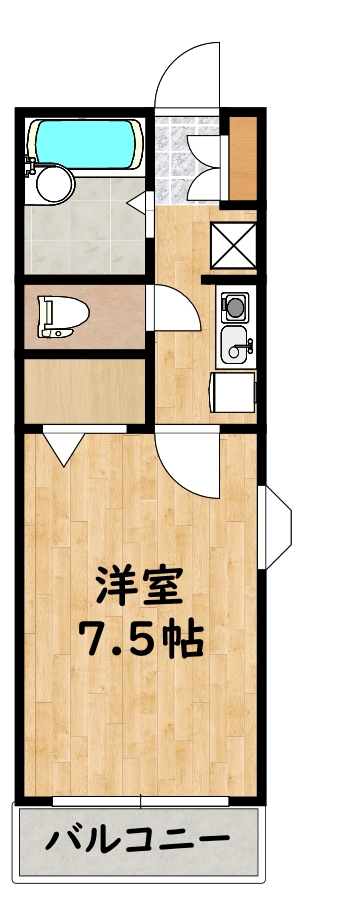 福岡市東区唐原のアパートの間取り