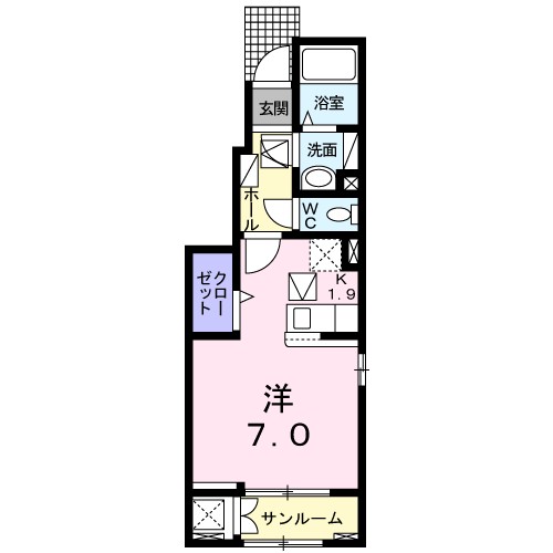 愛知県名古屋市緑区砂田２（アパート）の賃貸物件の間取り