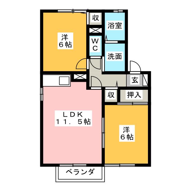 グランタイル高岡Ｂ棟の間取り