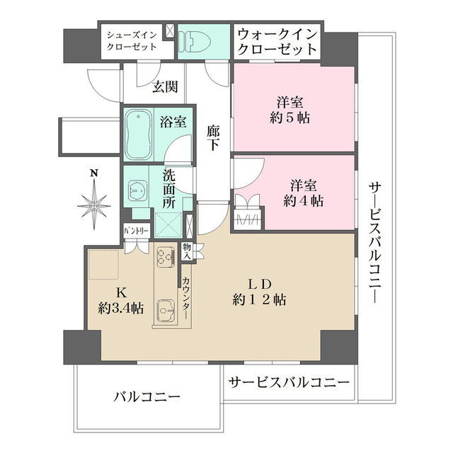 シエリアタワー大阪福島の間取り