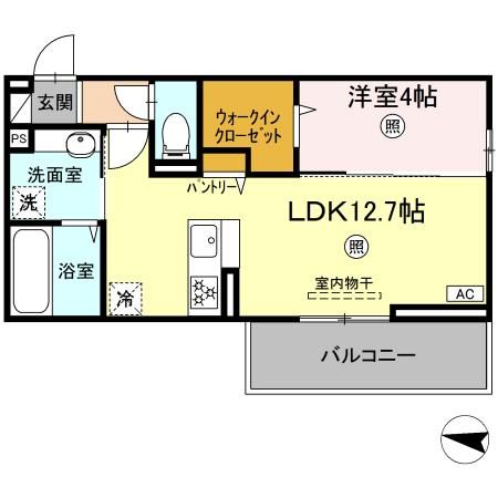 北九州市八幡西区則松のアパートの間取り