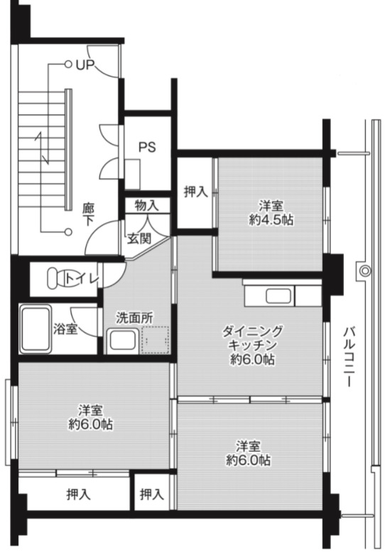 ビレッジハウス下広川二号棟の間取り