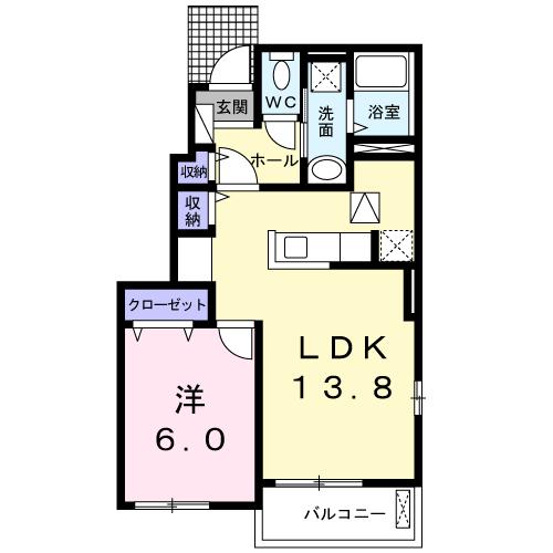 可児市今渡のアパートの間取り