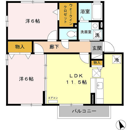 サンハウス宝殿の間取り