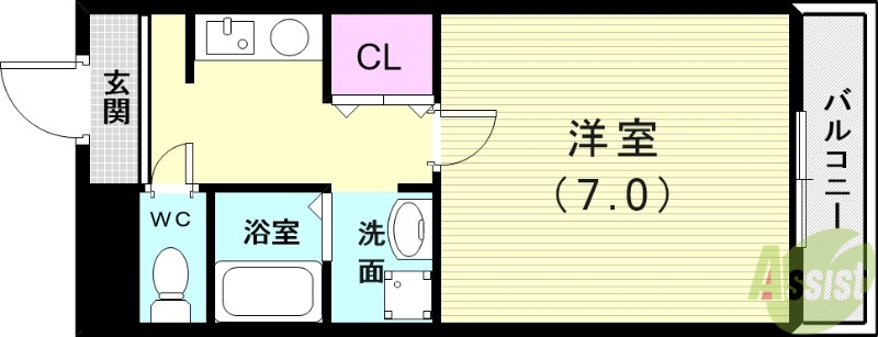 神戸市垂水区中道のマンションの間取り