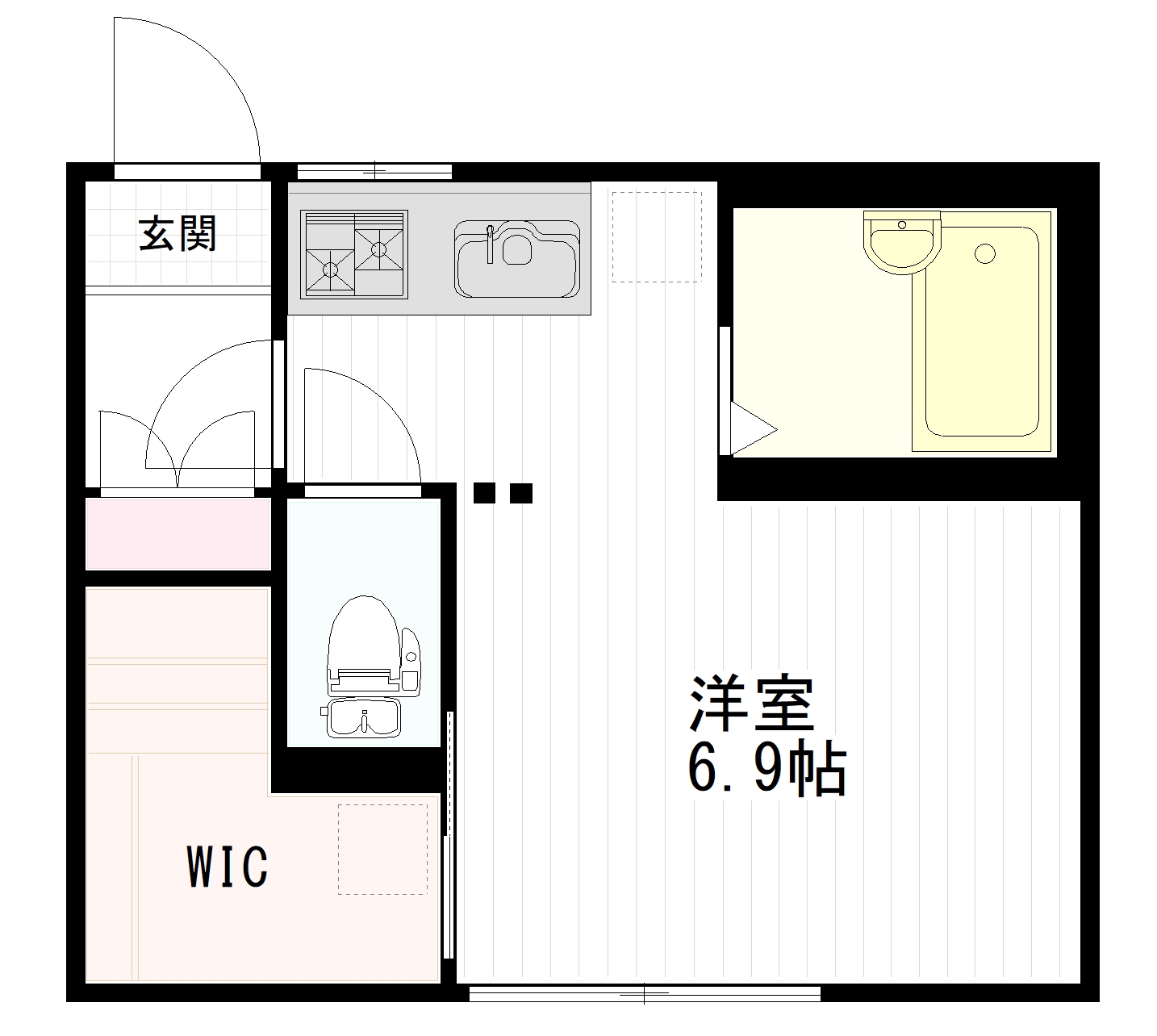 仙台市宮城野区原町のアパートの間取り