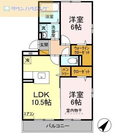 市川市下貝塚のアパートの間取り