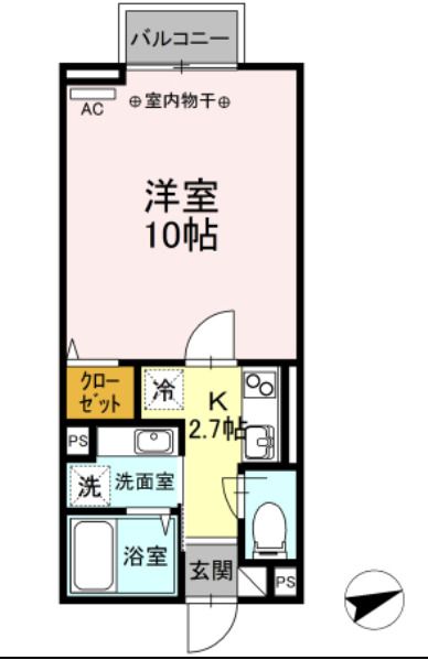 八王子市みなみ野のアパートの間取り