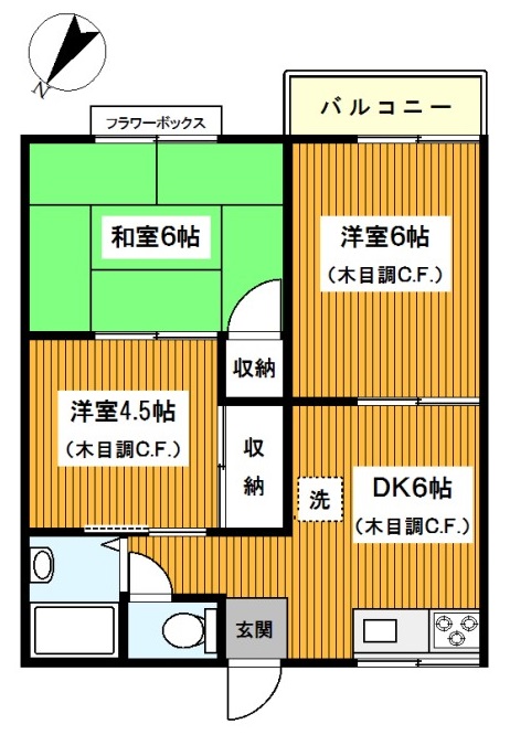 横浜市神奈川区羽沢南のアパートの間取り