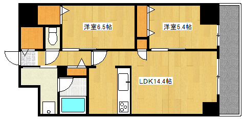 明石市樽屋町のマンションの間取り