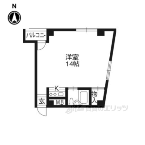 京都市東山区小松町のマンションの間取り