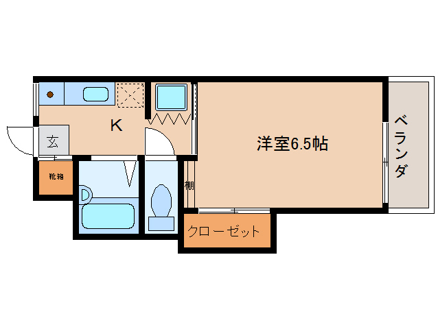 奈良市法蓮町のアパートの間取り