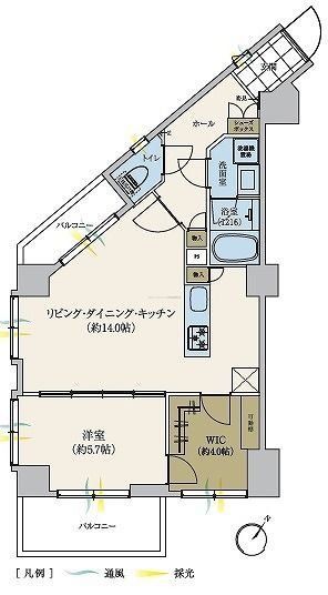 中央区東日本橋のマンションの間取り