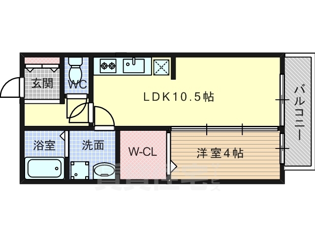 京都市西京区川島三重町のアパートの間取り