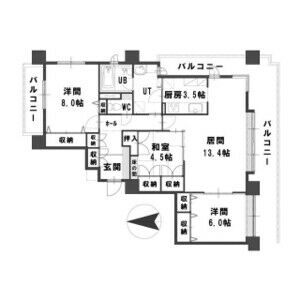 札幌市中央区南九条西のマンションの間取り