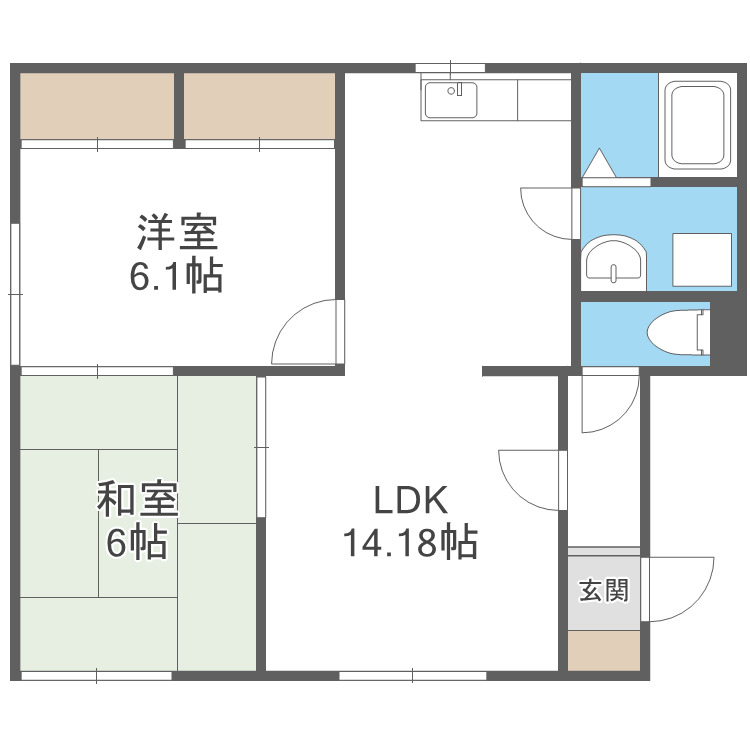 アレックス新川一条D棟の間取り