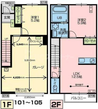 柏市増尾のアパートの間取り