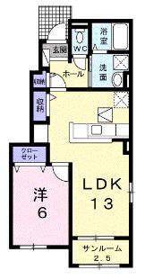 さぬき市長尾東のアパートの間取り