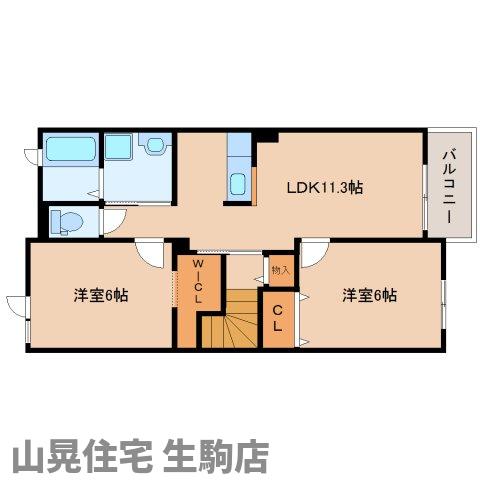 生駒郡平群町大字椣原のアパートの間取り