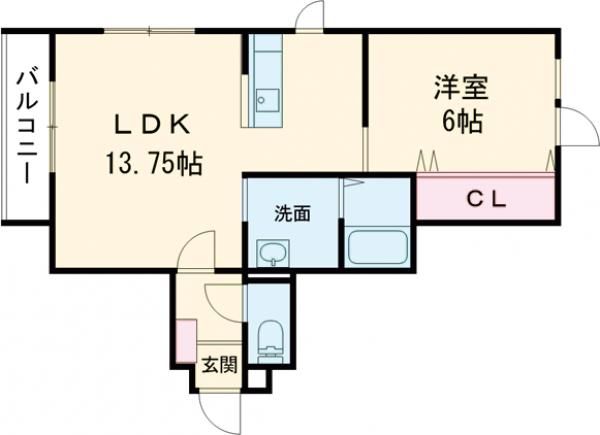 苫小牧市船見町のアパートの間取り