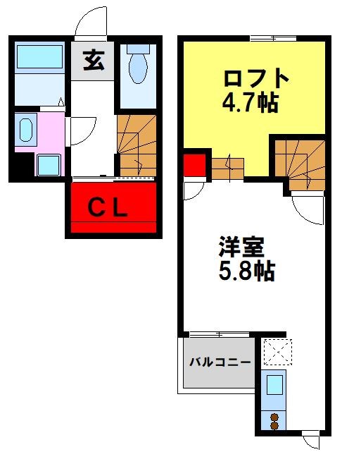 鳥栖市大正町のアパートの間取り