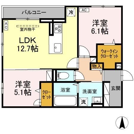 横浜市港北区菊名のアパートの間取り