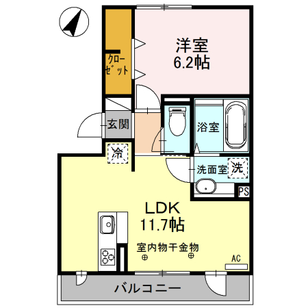 相模原市中央区上溝のアパートの間取り