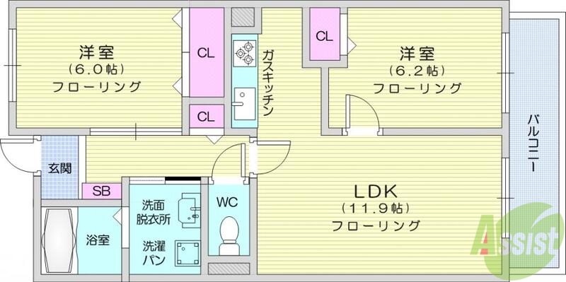 サニーヒル仙台南の間取り