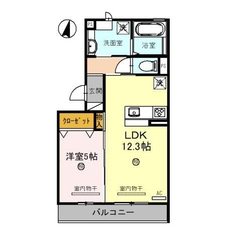 和歌山市西小二里のアパートの間取り