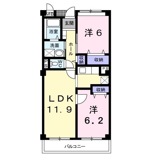 鹿嶋市大字宮津台のマンションの間取り