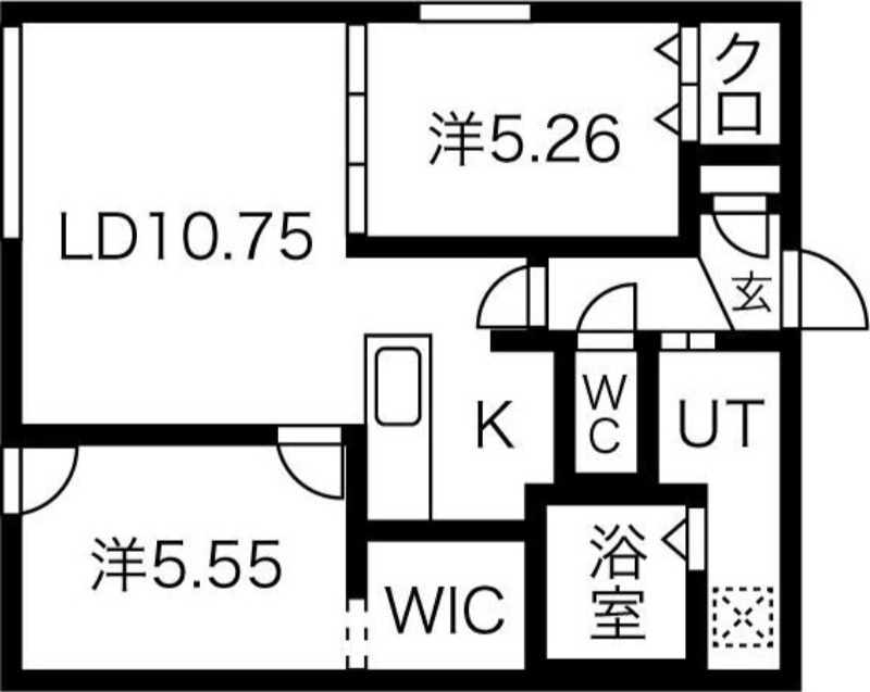 札幌市北区北二十七条西のマンションの間取り