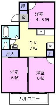 津市白塚町のアパートの間取り