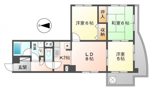 広島市南区段原のマンションの間取り