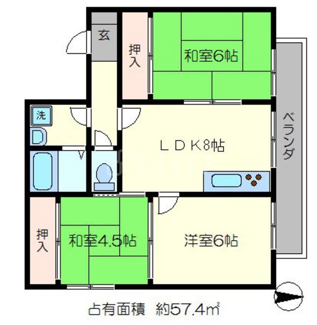 コンフォール北白川の間取り